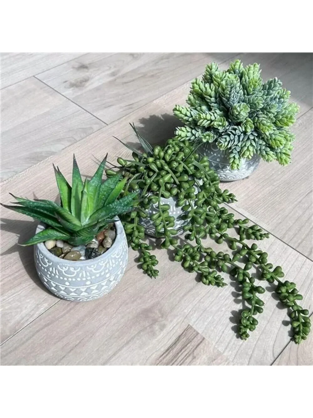 artificial succulent potted plants faux greenery for home office 3 set small